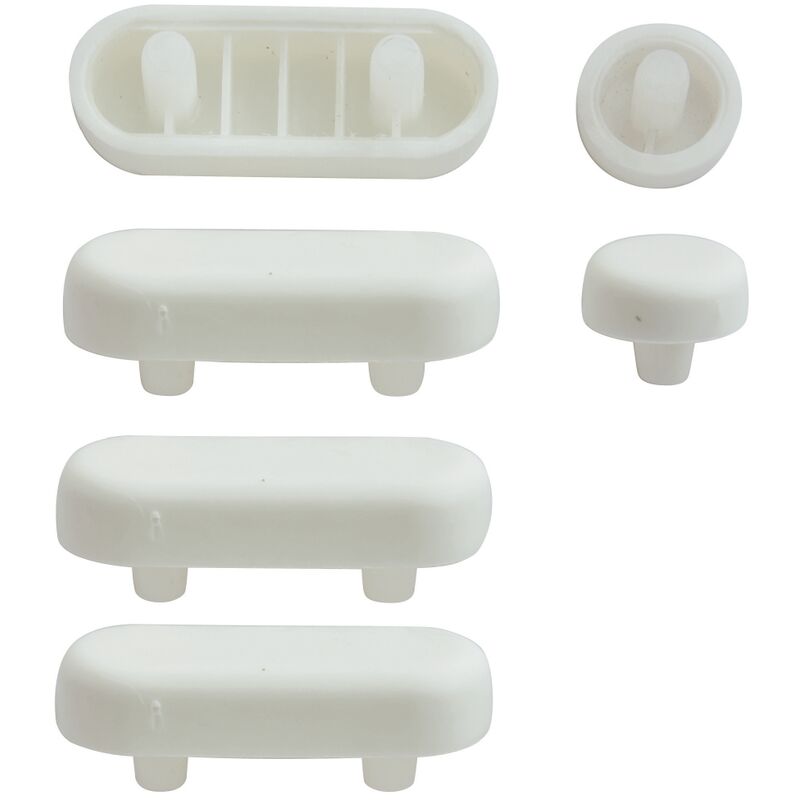 SITZPLATZ® WC-Sitz-Puffer Nr. 32 Auflagestopfen für Toilettensitz  Abstandhalter für WC-Brille Dämpfer Weiß Kunststoff