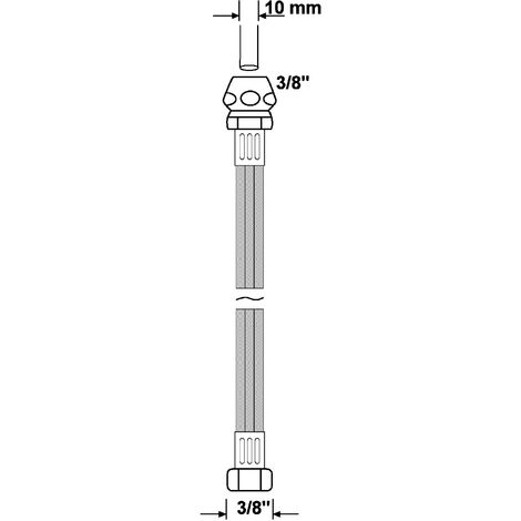Sanitop-Wingenroth Armaturenschlauch für den Anschluss eines Wasserhahns  3/8 Zoll Überwurf x 8 mm Quetsche