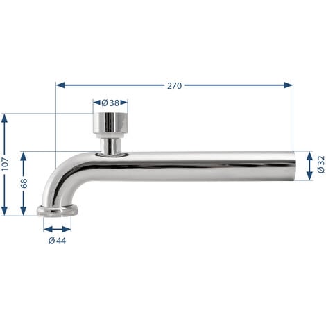 Abgangsbogen DN 40 220 mm lang 90 Grad mit Rohrbelüfter, aus Kunststoff