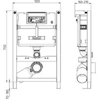 Vorwandelement für Wand-WC Bauhöhe 82 cm mit Spülkasten | 2-Mengen-Technik | verzinkt