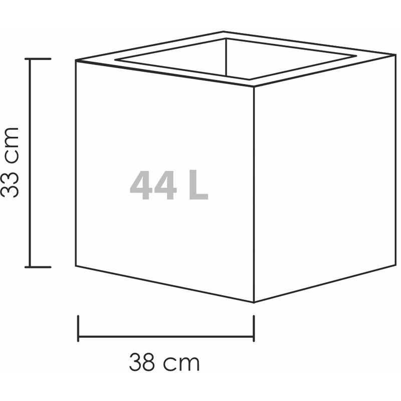 Scheurich C-Cube 40, Pflanzgefäß/Blumentopf/Pflanzkübel, quadratisch, mit Jahre 10 Grey, Kunststoff, den Garantie, Außenbereich für hergestellt Farbe: Stony recyceltem