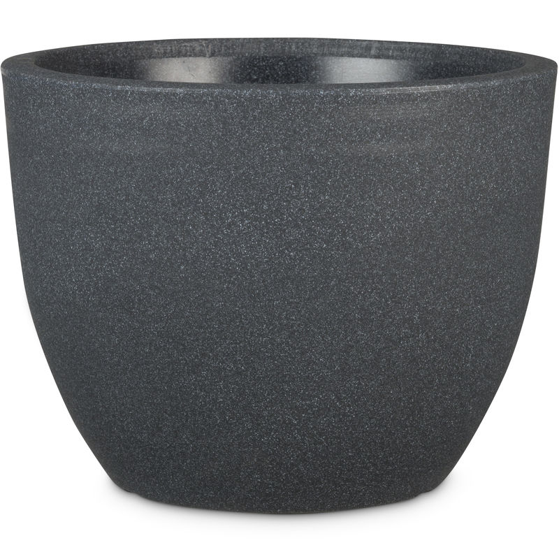 Scheurich Firenze 40, Außenbereich den recyceltem Farbe: Schwarz-Granit, 10 Kunststoff, Jahre mit rund, hergestellt Pflanzgefäß/Blumentopf/Pflanzkübel, Garantie, für