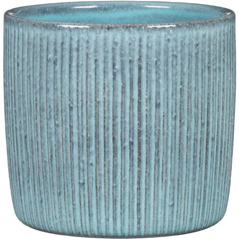 Scheurich Solido Linea, Blumentopf aus Keramik,  Farbe: Lagoon, 21,2 cm Durchmesser, 19,3 cm hoch, 5,6 l Vol.
