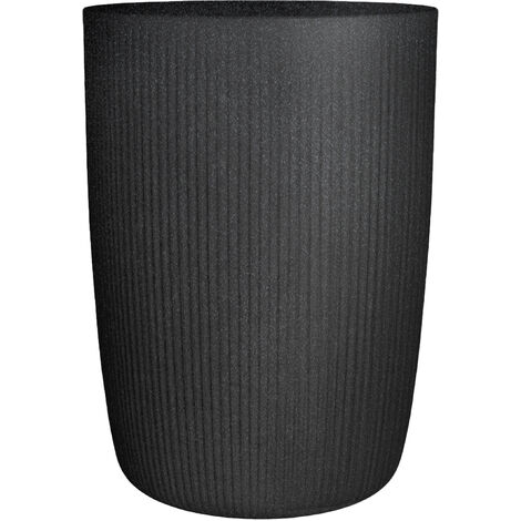 Scheurich Linetto High 54, Hochgefäß/Blumentopf/Pflanzkübel, rund, aus Kunststoff Farbe: Stony Black, 38,6 cm Durchmesser, 53,9 cm hoch, 50 l Vol.