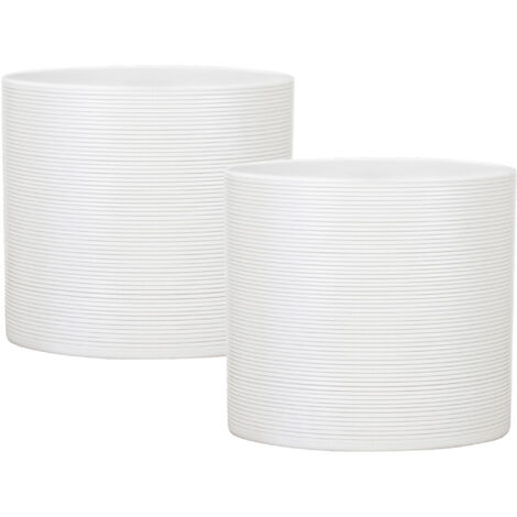 Scheurich Blumentopf 2er Set aus Keramik, Farbe: Panna, 14 cm Durchmesser, 13 cm hoch, 1,5 l Vol.