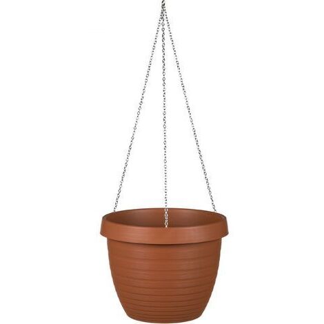 Scheurich Country Star 30, Hängeampel/Hängetopf, rund, aus Kunststoff Farbe: Terracotta, 29 cm Durchmesser, 22,4 cm hoch, 8,5 l Vol.