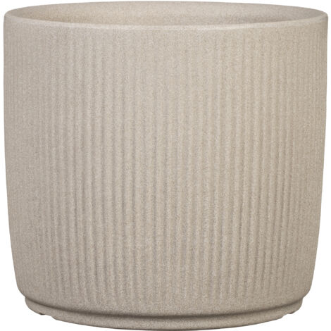 Scheurich Linetto 30, Pflanzgefäß/Blumentopf/Pflanzkübel, rund,  aus Kunststoff Farbe: Sand, 28,6 cm Durchmesser, 26,2 cm hoch, 14 l Vol. (1/5)