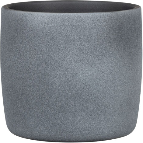 Scheurich Solido, Blumentopf aus Keramik, Farbe: Dark Stone, 17,6 cm Durchmesser, 16 cm hoch, 3,1 l Vol.