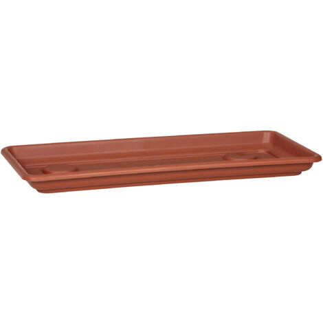 Scheurich Lara 80, Untersetzer, rechteckig, aus Kunststoff, Farbe: Terracotta, 75 cm Breite, 34 cm Tiefe, 6 cm hoch