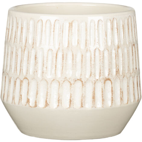 Scheurich Mavi, Blumentopf aus Keramik, Farbe: Alabaster, 17,64 cm Durchmesser, 16,5 cm hoch, 6 l Vol.