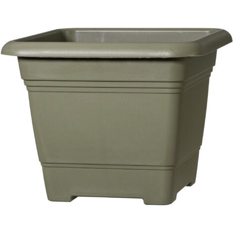 Scheurich NORA, Pflanzgefäß aus Kunststoff, Farbe: Moss Green, 39 cm Durchmesser, 31,5 cm hoch, 25,4 l Vol.