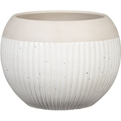 Scheurich Bola Linea, Blumentopf aus Keramik, Farbe: Blanco, 14,9 cm Durchmesser, 14 cm hoch, 2,3 l Vol.