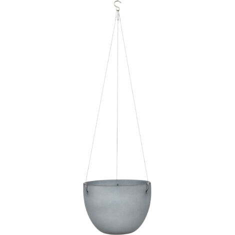 Scheurich Hanging Pot, Blumentopf aus Keramik, Farbe: Grey Stone, 18 cm Durchmesser, 14,8 cm hoch, 4,795 l Vol.