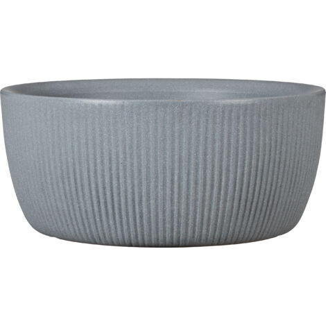 Scheurich Linetto Bowl, Pflanzschale aus Kunststoff, Farbe: Stony Grey, 28,6 cm Durchmesser, 12,6 cm hoch, 4,8 l Vol.