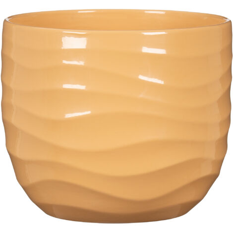Scheurich Breeze, Blumentopf aus Keramik, Farbe: Yellow Beach, 23,8 cm Durchmesser, 20,3 cm hoch, 6,909 l Vol.