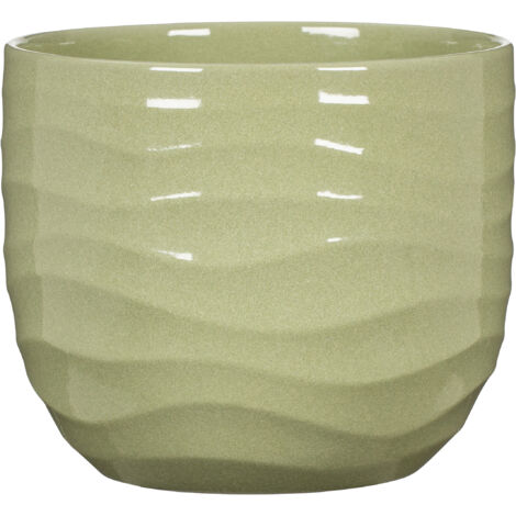 Scheurich Breeze, Blumentopf aus Keramik, Farbe: Rush Grass, 21,4 cm Durchmesser, 18 cm hoch, 5,025 l Vol.