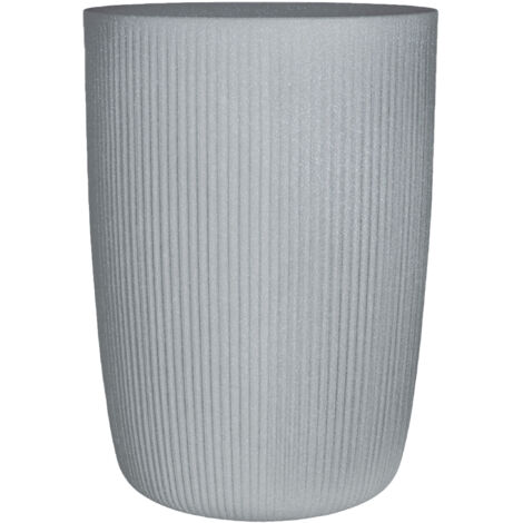 Scheurich Linetto High, Hochgefäß/Pflanzgefäß aus Kunststoff, Farbe: Stony Grey, 28,5 cm Durchmesser, 40 cm hoch, 21,3 l Vol.