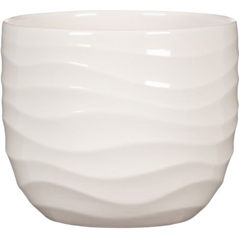 Scheurich Breeze, Blumentopf aus Keramik, Farbe: Bone White, 23,8 cm Durchmesser, 20,3 cm hoch, 6,909 l Vol.