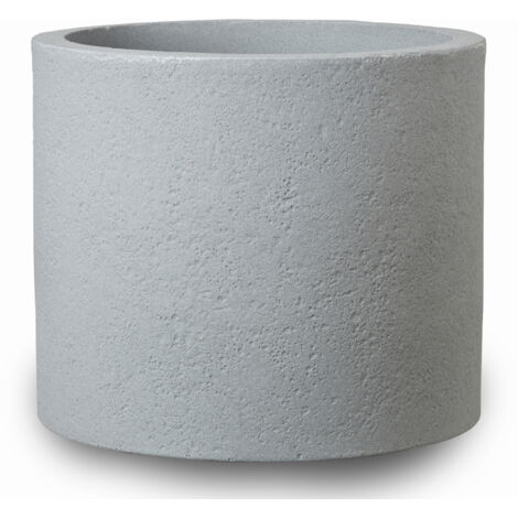 Scheurich Panzano 40, Pflanzgefäß/Blumentopf/Pflanzkübel, rund, aus Kunststoff Farbe: Stony Grey, 38,6 cm Durchmesser, 32 cm hoch, 36 l Vol.