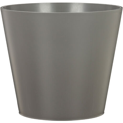 Scheurich Purista 40, Blumentopf/Pflanzkübel, rund,  aus Kunststoff Farbe: Nero, 37 cm Durchmesser, 32,3 cm hoch, 21 l Vol.