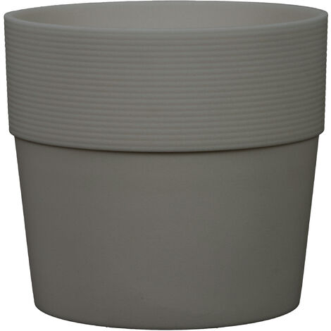 Scheurich Groove 40, Blumentopf/Pflanzkübel, rund, aus Kunststoff Farbe: Nero, 38 cm Durchmesser, 35,2 cm hoch, 50,8 l Vol. (1/5)