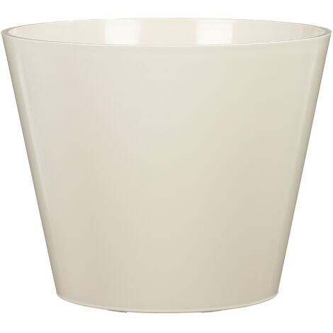 Scheurich Purista 40, Blumentopf/Pflanzkübel, rund, aus Kunststoff Farbe: Avorio, 37 cm Durchmesser, 32,3 cm hoch, 21 l Vol.