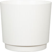 Scheurich LINO, Blumentopf aus Kunststoff, Farbe: Chalk White, 29 cm Durchmesser, 25,8 cm hoch, 13 l Vol.