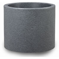 Scheurich Panzano 50, Pflanzgefäß/Blumentopf/Pflanzkübel, rund, aus Kunststoff Farbe: Schwarz-Granit, 48 cm Durchmesser, 40,3 cm hoch, 68 l Vol.