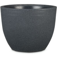 Scheurich Firenze 60, Pflanzgefäß/Blumentopf/Pflanzkübel, rund, aus Kunststoff Farbe: Schwarz-Granit, 59,5 cm Durchmesser, 45,8 cm hoch, 85,5 l Vol.