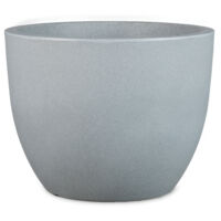 Scheurich Firenze 60, Pflanzgefäß/Blumentopf/Pflanzkübel, rund, aus Kunststoff Farbe: Stony Grey, 59,5 cm Durchmesser, 45,8 cm hoch, 85,5 l Vol.