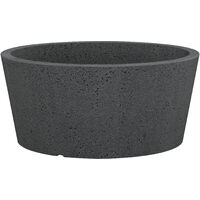 Scheurich C-Cone 40, Pflanzschale/Blumentopf/Pflanzkübel, rund, aus Kunststoff Farbe: Stony Black, 39 cm Durchmesser, 17,5 cm hoch, 15 l Vol.