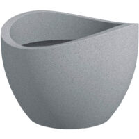 Scheurich Wave Globe 50, Pflanzgefäß/Blumentopf/Pflanzkübel, rund, aus Kunststoff Farbe: Stony Grey, 49,5 cm Durchmesser, 37,1 cm hoch, 37 l Vol.