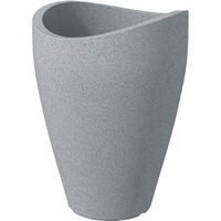 Scheurich Wave Globe High 67, Hochgefäß/Blumentopf/Pflanzkübel, rund, aus Kunststoff Farbe: Stony Grey, 49,6 cm Durchmesser, 67 cm hoch, 33 l Vol.