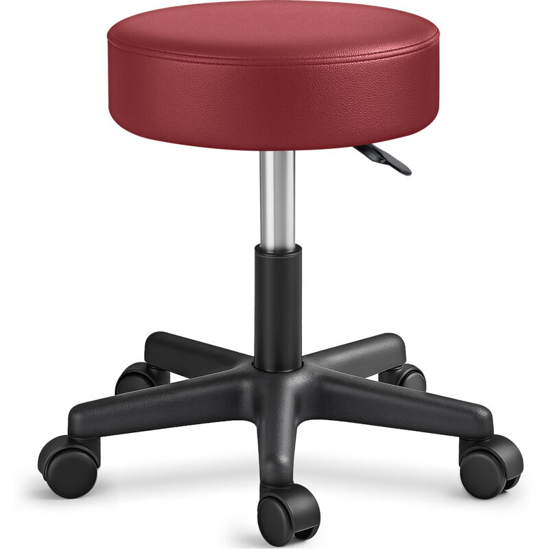 TRESKO Tabouret de Travail | Tabouret à roulettes avec Dossier - réglable de 47 à 60 cm