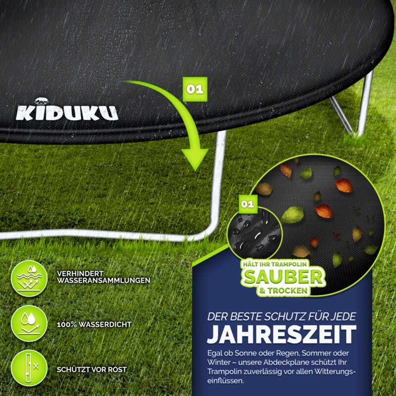 Housse De Protection Ronde Pour Trampoline 305 Cm - Imperméable, Résistante Aux Déchirures
