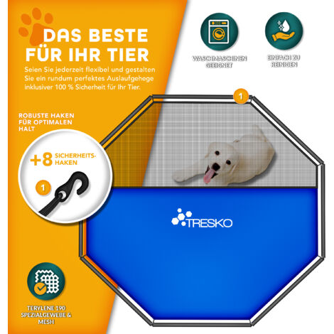 TRESKO Parc Enclos pour Chiot - 8 Panneaux hauteur 60 cm, Noir