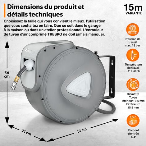 KRAFTPLUS K.932-9710 Enrouleur de tuyau à air comprimé 1/4 - 10 m