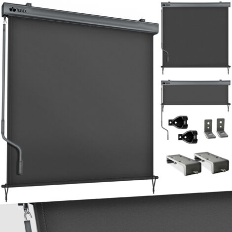 tillvex Store vertical imperméable  anthracite  140 x 250 cm  store balcon terrasse jardin  protection solaire alu  manivelle