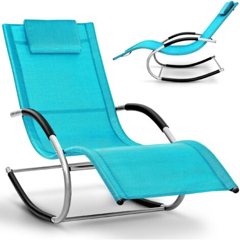 tillvex Chaise longue de jardin bleue Chaise longue résistante aux intempéries Balancelle, charge maximale : 150 kg Bain de soleil respirant (1/5)