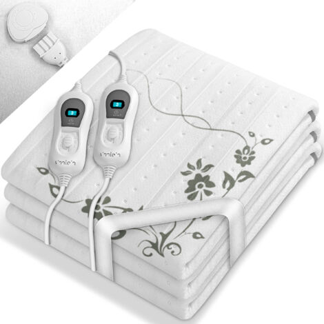 sinnlein Surmatelas Chauffant Électrique 160x140cm double avec Arrêt Automatique Couverture thermique Réglable à 3 Niveaux de Températures en Polaire Douce
