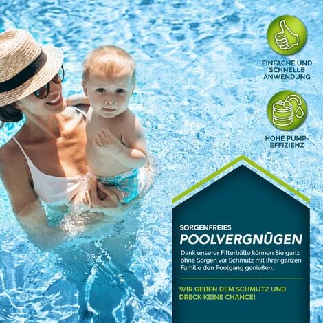 tillvex® Balles filtrantes pour piscine 700 g  Filtre pour système de filtre à sable  Remplace 25 kg de sable filtrant  Boules filtrantes extra durables pour une eau claire