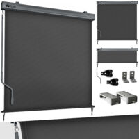 Tillvex – Store vertical imperméable 160 x 250 cm – Protection solaire alu – Manivelle – Brise-vue pour balcon et jardin – Toile polyester 220g/m²