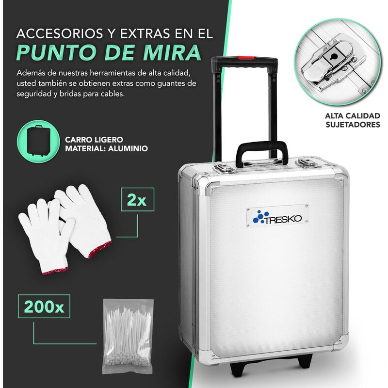 Maletín de herramientas 949 piezas caja plata de aluminio bricolaje  profesional