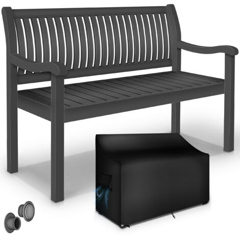 tillvex Banco de jardín de madera antracita 150 cm / 3-4 personas banco de parque banco macizo jardín muebles de jardín