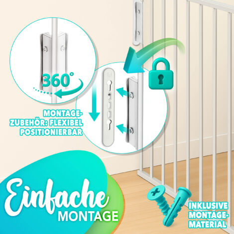 4 Protecteurs Muraux Pour Barrière Enfant – Accessoires Rail Sécurité, Blanc