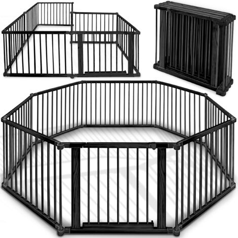 KIDUKU XXL Box per Bambini Barriera di sicurezza di 7,2 metri, pieghevole e porta inclusa, composto da 8 Elementi, formabile individualmente recinto di sicurezza