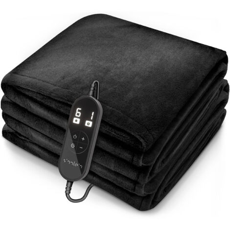 sinnlein Termocoperta Scaldasonno Certificato TÜV SÜD GS Scaldaletto Elettrico con Spegnimento Automatico Coprimaterasso Termico Timer 9 Livelli di Temperatura 180 x 130 cm