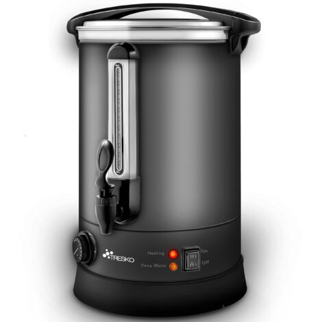 TRESKO Bollitore per vin brulé grigio 6,8L / 1500W macchina per la conservazione in acciaio inox bollitore per vin brulé macchina per vin brulé macchina per bevande calde distributore di acqua calda