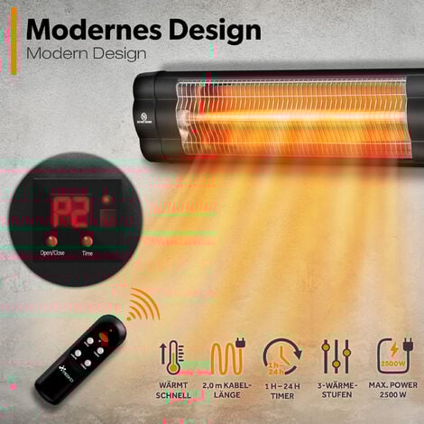 Riscaldatore A Infrarossi TRESKO 2500W - Con Telecomando, 3 Livelli, Per Interni Ed Esterni - Foto 5