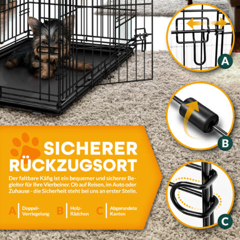 TRESKO Gabbie Pieghevole 77 x 48 x 54 cm per Cani e Gatti